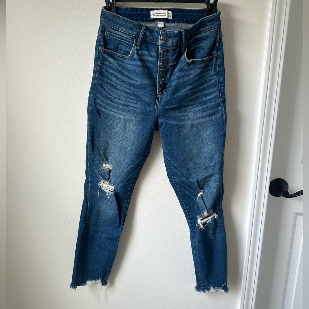 Abercrombie and Fitch High Rise Super Skinny Ankle Jeans, curve love 28 short